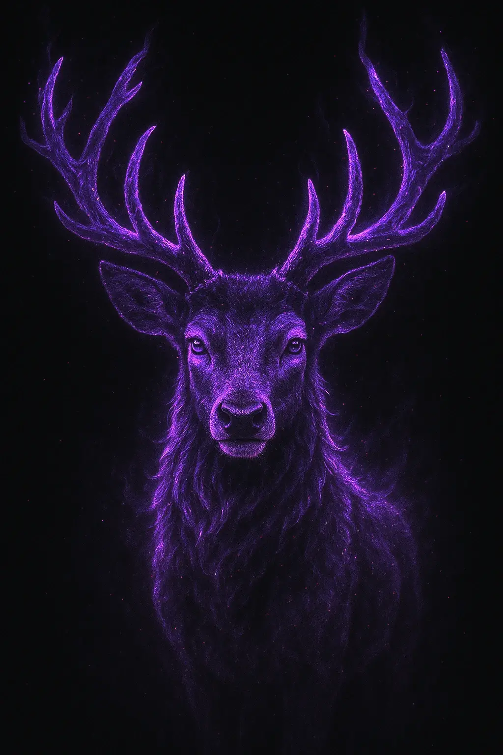 glowing purple deer