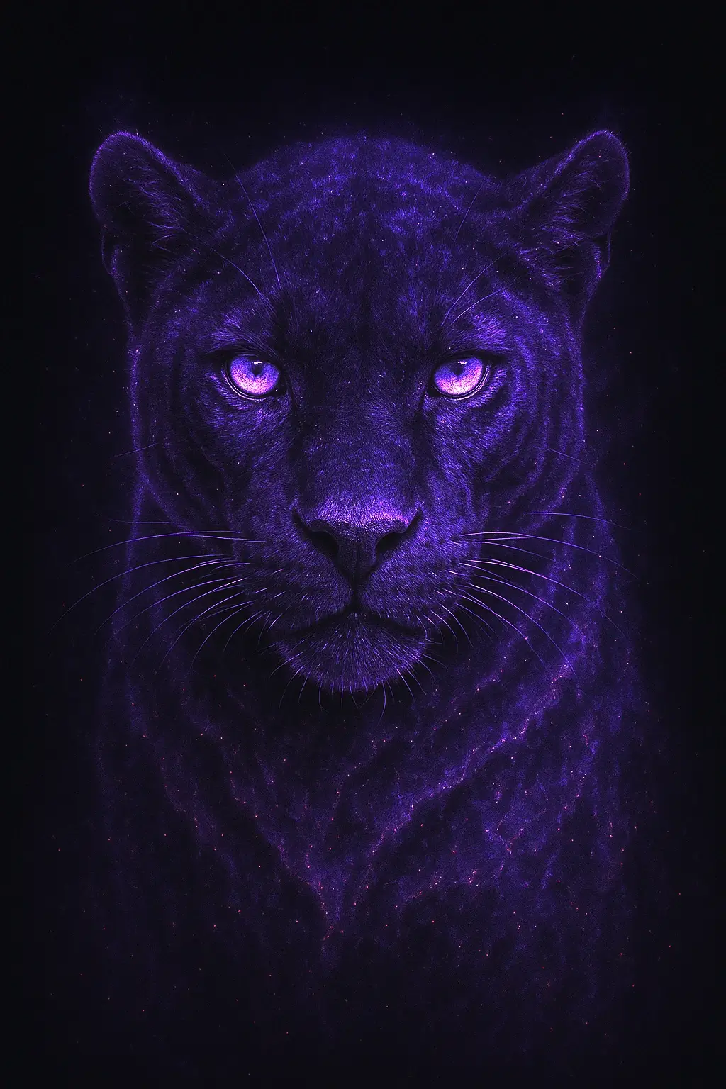 glowing purple panther