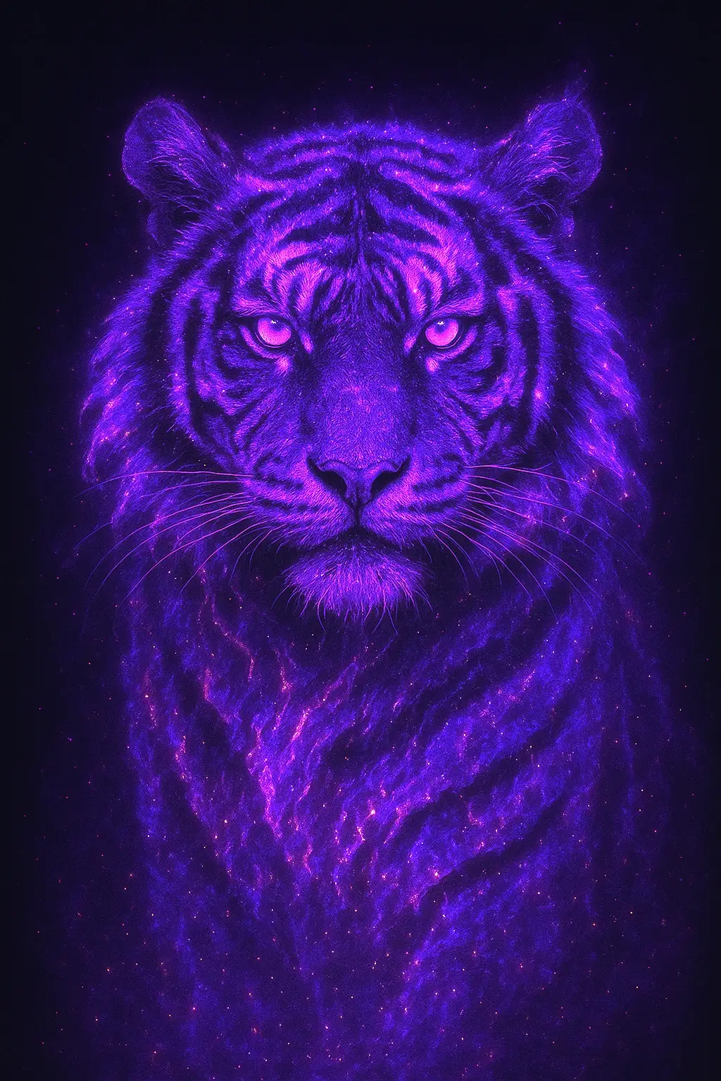 glowing purple tiger