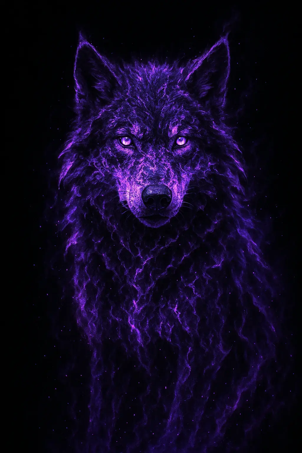 glowing purple wolf