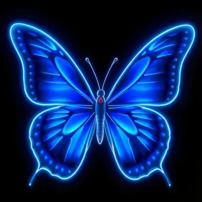 Blue neon butterfly