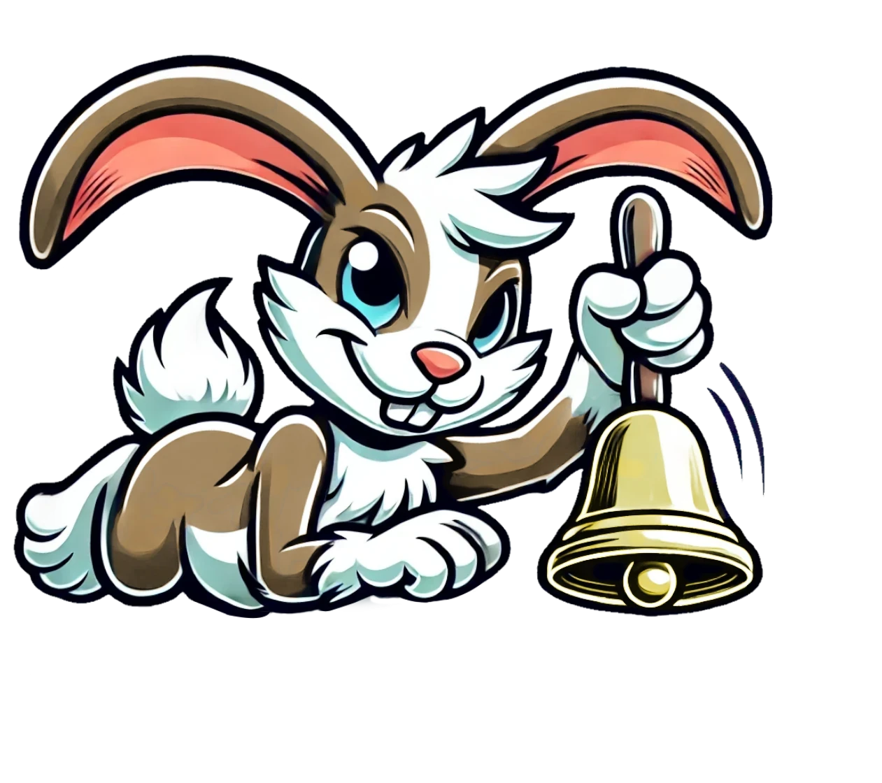 an animated rabbit ringing a bell