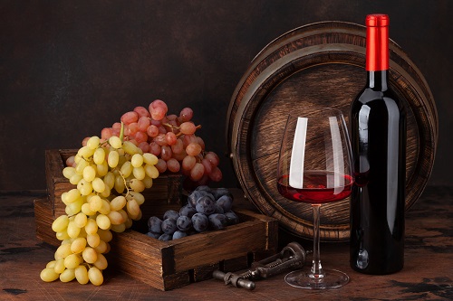 glasses of red wine on the table